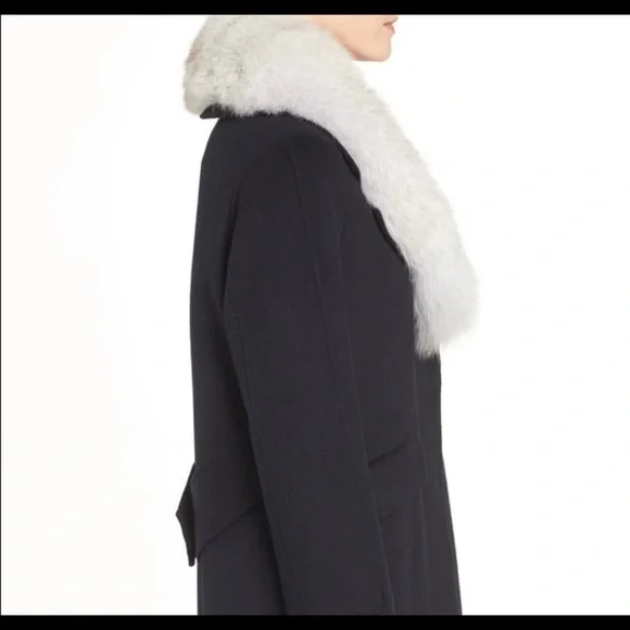 Derek Lam 10 Crosby Wool Trench Coat Faux Fur size medium designer NWT - Picture 4 of 8